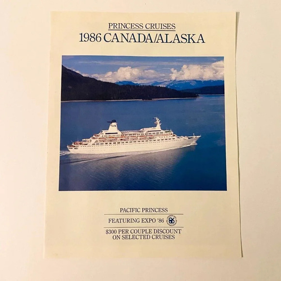 Vintage 1986 Princess Cruises Canada Alaska Pacific Princess Brochure Pamphlet - Picture 16 of 16
